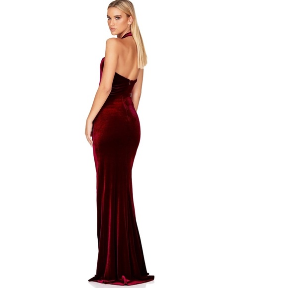 NEW Nookie Vera Velvet Gown Maxi Dress in Wine - Picture 5 of 8